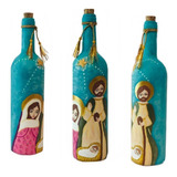 Botella Decorativa Navideña, Nacimiento Del Niño Jesús