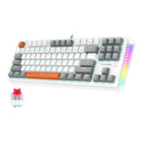 Teclado Gamer Mecânico Portátil 87 Teclas Luz Lateral Rgb