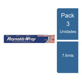 Pack 3 Papel Aluminio 7.6mts Reynolds Wrap