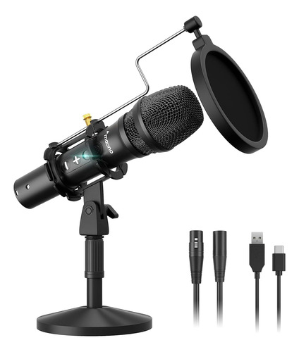 Microfono Dinamico Usb/xlr Podcast, Kit De Microfono De E...