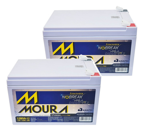 Kit 2 Baterias Moura Nobreak Apc Smart-ups 1000 Va 12ah 12v