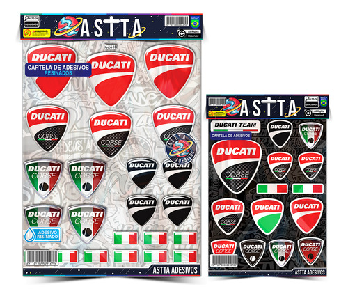 Cartela Adesivo Ducati Bandeiras Italia Fiat Argo Fiat Bravo