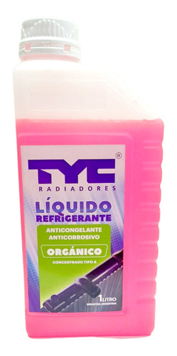 Liquido Refrigerante Organico Tyc Rojo 1 Litro