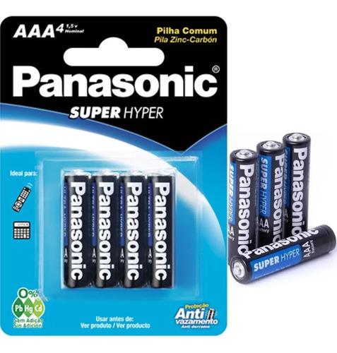 Kit De 8x Unidade Pilha Aaa Panasonic Super Hyper Cilíndrica