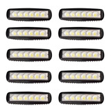 Kit 10 Faros Barra 6 Leds Luz Auxiliar Accesorio Tractor 