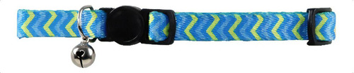Pawise Collar Anti Ahorque Para Gato Color Azul Con Ondas Color Azul Ondas