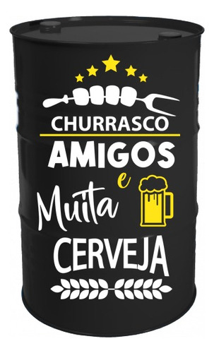 Adesivo Decorativo Barril 200l Churrasco Amigos E Cerveja