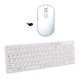 Teclado Mouse Wireless Branco Para Notebook Hp