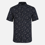 Camisa Hombre Woodpecker Short Sleeve Shirt Print Negro Lipp