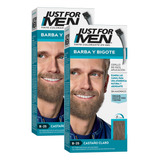 Pack 2 Tintura Just For Men Barba Bigote Castaño Claro B25