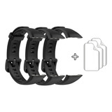 3 Pulseiras De Silicone + 3 Películas Para Huawei Band 6