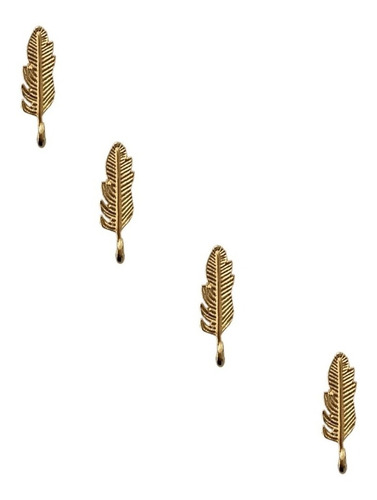 Dije Pluma 19x6mm En Chapa De Oro , 10grs , 12 Pzas