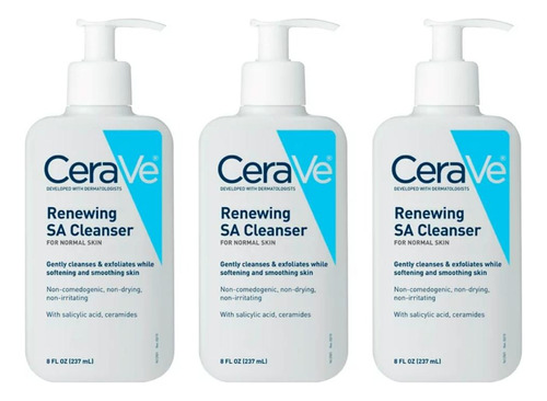 3 Pack Cerave Renewing Sa Cleanser 237ml Cada Uno Importado