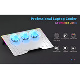 Knup Kp-237 Base Suporte Notebook Alumínio 3 Cooler Fans Rgb Ajustável Cor Cinza