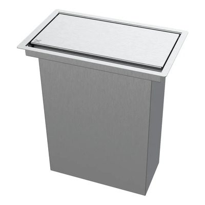 Lixeira Retangular De Embutir Bancada Inox 5,1 L