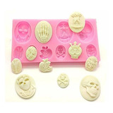 Gdeal Halloween Calavera Esqueleto Fondant Silicona Molde Pa