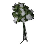 Flores Tela  Ramito 3 Cm  X 12 Unid Color Blanco