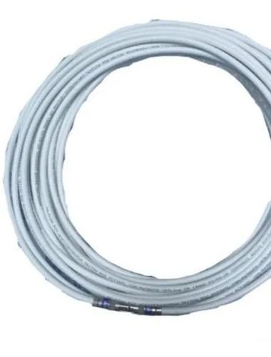 100 Metros Cable Coaxil Rg-6 Blanco Con Conectores Prensados
