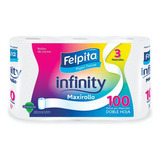 Rollo De Cocina Doble Hoja Infinity Felpita 3x100 Paños