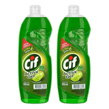 Detergente Cif Active Gel Limón Verde 2u De 500ml