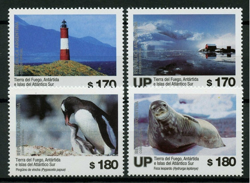 2019 Paisajes- Faro Pingüino Foca- Argentina (sellos) Mint