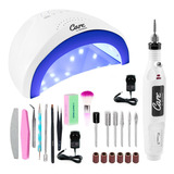 Kit Uñas Gelificadas Cabina Led Uv Gadnic + Torno Manicura 