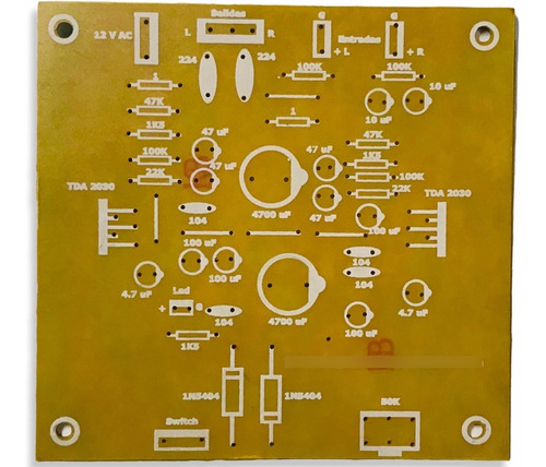 Baquela Pcb Amplificador Stereo 30w Video Rokola Proyecto