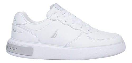 Tenis Casual Nautica Kitts Blanco Con Gris Para Junior