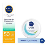 Kit Nivea Sun Facial Efeito Mattet50g Fps50 + Nivea Soft 97g