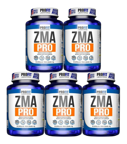 5x Zma Pro Hormonal Testosterona Profit Labs C/ Nota Fiscal