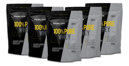 Refil Whey Protein Probiotica - 5 Unidades De 900g Cada