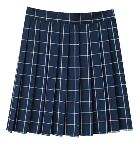 Un Uniforme Plisado Retro A Cuadros Con Falda Corta Para Muj