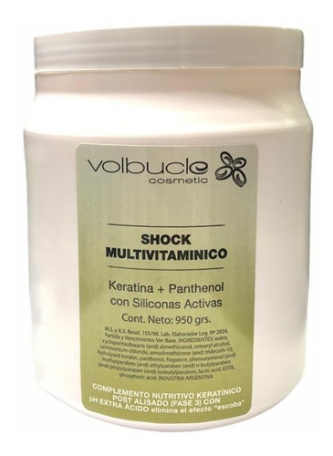 Shock Multivitaminico X 1kg Volbucle C/keratina Y Pantenol