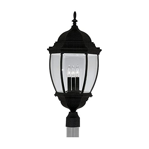 Farol De Poste Exterior Tiverton 2446bk, Negro