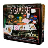Juego Casino 5 En 1 Poker Ruleta Black Jack Estuchelata 5143