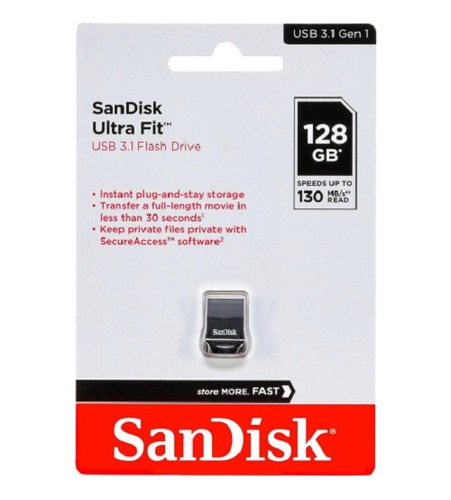 Pendrive Sandisk Ultra Fit 128gb Usb 3.1 Lacrado Original 