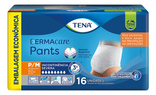 Roupa Íntima Absorvente Dermacare Pants Ultra P/m Tena 16 Un
