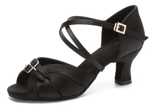 Zapatos Baile Latino Para Mujer, Tacón Medio Y Suela Blanda