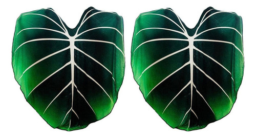 Manta De Franela Con Diseño De Forma De Hoja Verde, 2 Piezas