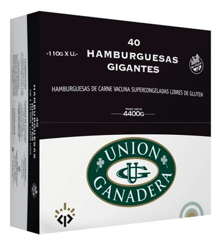 40 Hamburguesas Union Ganadera 110g + Fargo + Aderezo