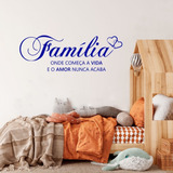 Adesivo Decorativo De Parede Com Frase Família 95cmx34cm