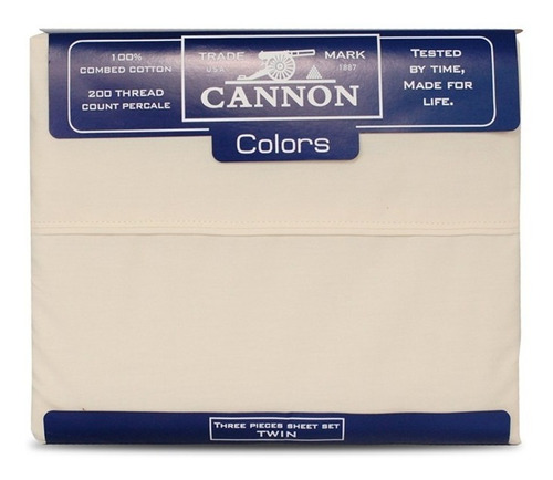 Sabanas Cannon Twin Size 200 Hilos Algodon Classic Ajustable