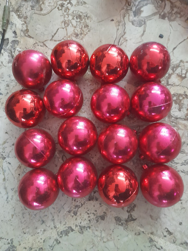 Esferas Rojas Navideñas De 5cm. 12u Usadas