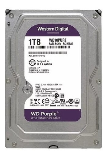 Disco Duro Interno Western Digital Wd Purple 1tb Púrpura