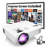 Mini Proyector Dr. J Professional 1080p Hdmi Vga Y Pantalla Color Blanco