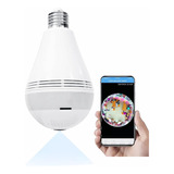 Lampara Wifi Led Ip Camara Hd 360° Ojo Pez Espia Graba Sdmic Color Blanco