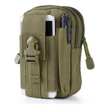 Bolso Canguro Táctico Cinturón Cintura Molle Celular Pouch Color Verde