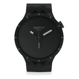 Reloj Swatch Sb03b110 Big Bold Bioceramic Basalt Color De La Malla Negro Color Del Bisel Negro Color Del Fondo Negro