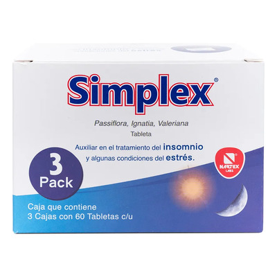 Simplex Pasiflora Valeriana Anti Estrés E Insomnio 180 Tabs | MercadoLibre