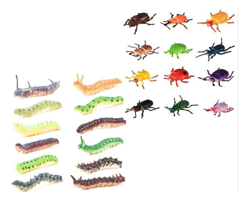 Auge 24pcs Plástico Insecto Animal Escarabajo Mariquita Y